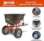 Agri-Fab 45-0463 Pull Behind Broadcast Spreader 130 lb. Hopper Capacity Designed for Seed  Fertilizer  Salt  Ice Melt with Universal Hitch 12 ft. Spread Width for Riding Lawn Mowers and Lawn Tractors