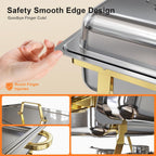 Chafing Dishes for Buffet 4 Pack, High Grade Chafing Dish Buffet Set, Buffet Food Warmers Screw-Free Installation with Stackable Design for Wedding/Home/Christmas Buffets, 4 Full Size Pans