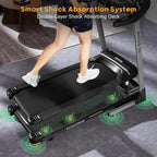 HitGo Treadmill with 15% Auto Incline,10 MPH High Speed Running Machine for Home Gym,Silent Brushless Motor,265lbs Weight Capacity,Air Cushion Shock Absorption,Bluetooth App Kinomap HitGo,Black