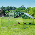 HITTITE Large Metal Chicken Coop with Run  19.19 x 9.84 x 6.56 ft Walk in Poultry Cage Chicken Run Pen  Outdoor Chicken Runs for Yard with Waterproof & Anti-UV Cover