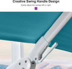 PURPLE LEAF 8' X 11.5' Right-left Tilt Patio Umbrella Swivel White Cantilever Umbrella with Tilt Aluminum Outdoor Umbrella with 360° Rotation for Deck Pool Garden, Turquoise