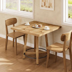 LITTLE TREE 31.5 Inch Modern Dining Table, Square Kitchen Table for Small Space, Perfect for 2-4 People, Mid-Century Modern Style for Kitchen & Dining Room, Brown & Black