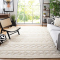 SAFAVIEH Natura Collection Area Rug - 8' x 10', Ivory, Handmade Moroccan Boho Tribal Wool & Cotton, Ideal for High Traffic Areas in Living Room, Bedroom (NAT102C)