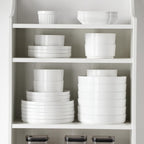 MALACASA 24 Pieces Porcelain Dinnerware Set, Modern White Dish Set for 6, Premium Serving Plates and Bowls Sets, Chip and Scratch Resistant Dishware Sets Kitchen Dishes Dining Ware Set, Series LEAH