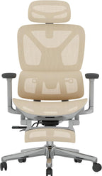 FLEXISPOT ErgoX Premium Ergonomic Office Chair with Footrest- Adjustable 3D Armrests, Dynamic Lumbar Support, Recline & Tilt Function, Mesh Seat, for Home & Office Use,Cream