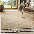 SAFAVIEH Natural Fiber Collection Area Rug - 9' x 12', Natural & Black, Handmade Farmhouse Boho Coastal Rustic Jute, Ideal for High Traffic Areas in Living Room, Bedroom (NF874B)