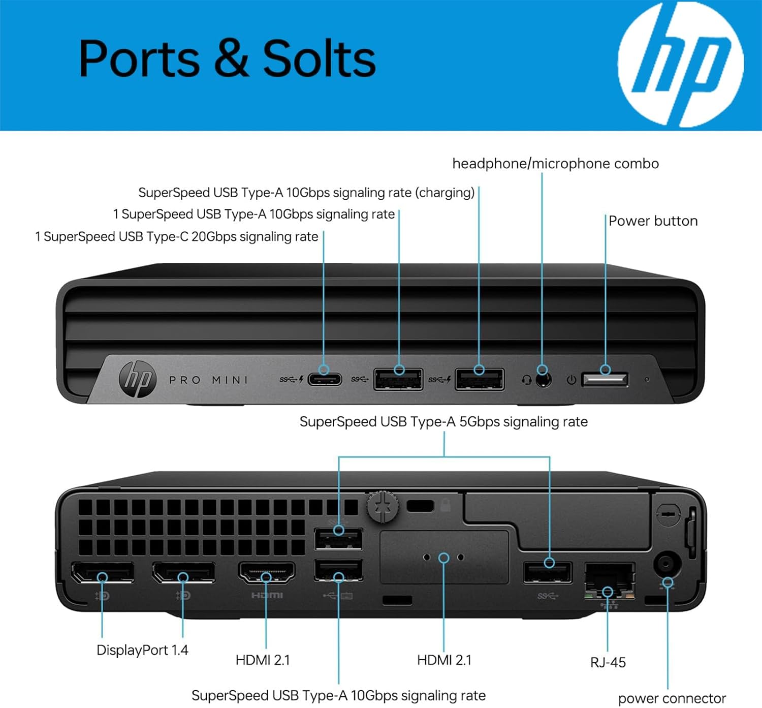 HP Pro 400 G9 Mini PC Desktop Computer  Intel CPU  16GB DDR5 RAM  256GB PCIe SSD  Triple 4K Display Support  USB-C  Ultra-Quiet Design  Bluetooth 5.2  WiFi 6  Keyboard and Mouse  Windows 11 Pro