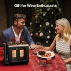Ca'Lefort Electric Wine Chiller - 46-64°F Wine Cooler for 2 Standard Bottles (3.6" Dia.), All-in-1 Set Electric Opener & 2 Glasses, Perfect for Red, White, Champagne at Home/Office, Gift for Men Women