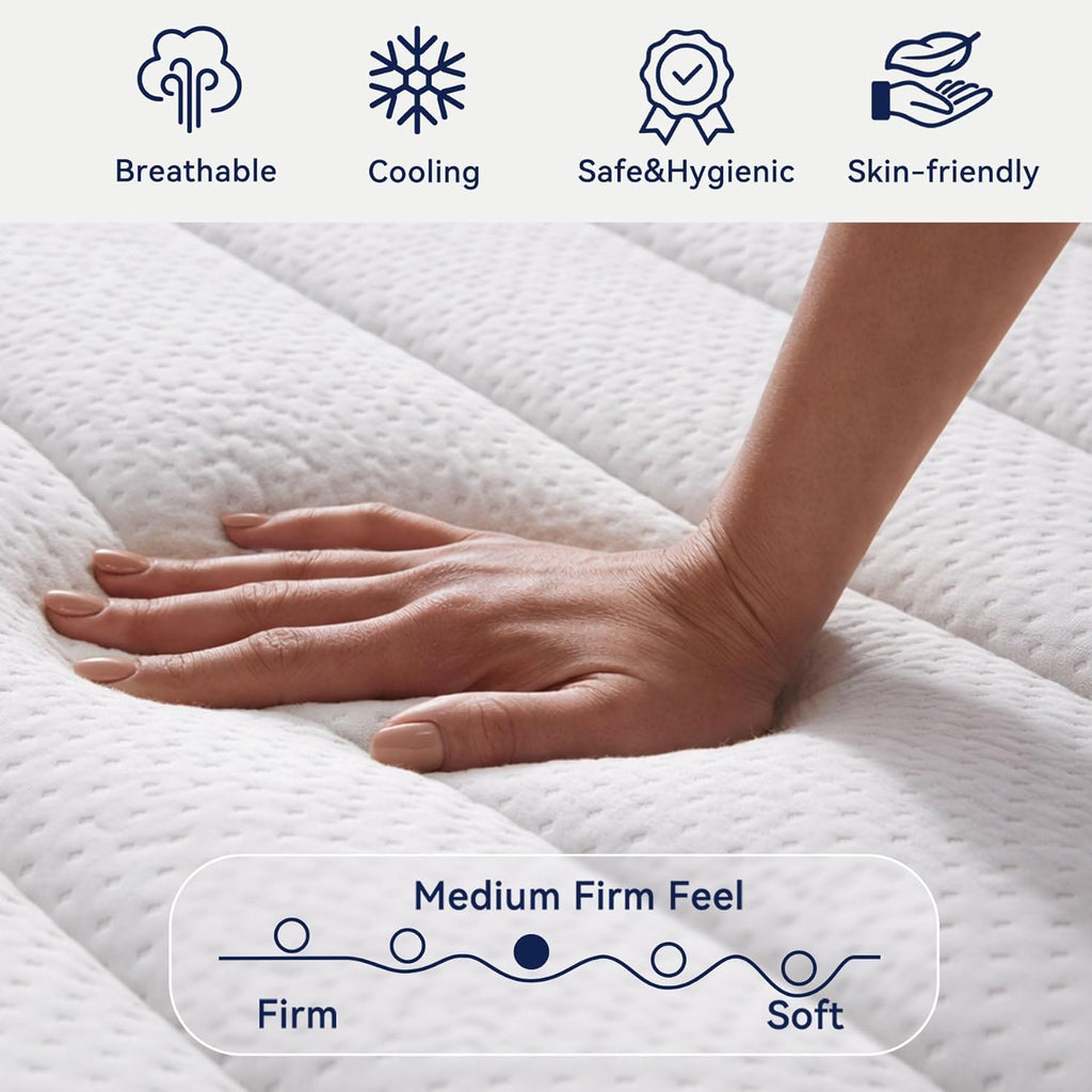DIFAME King Mattress, (2026 Upgraded) Hotel-Level Luxury Medium Firm 14 Inch King Hybrid Mattress in A Box, with Cool Gel Memory Foam & Pocket Springs, Extra Edge Support, 365-Night Trial