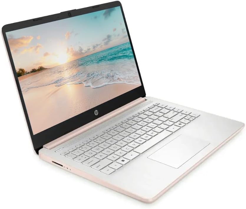 HP 14" LED Business Laptop Computer  32GB RAM 640GB Storage (128GB UFS + 512GB SD Card)  Intel Quad-Core N150  Windows 11 S & 1-Year Microsoft Office 365 Included  PLUSERA Earphones  Rose Gold