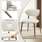 Dining Chairs Set of 4, Curved Back Kitchen Room Chairs with Metal Legs and Anti Slip Pads, Upholstered Dining Chair for Home and Restaurant, Beige