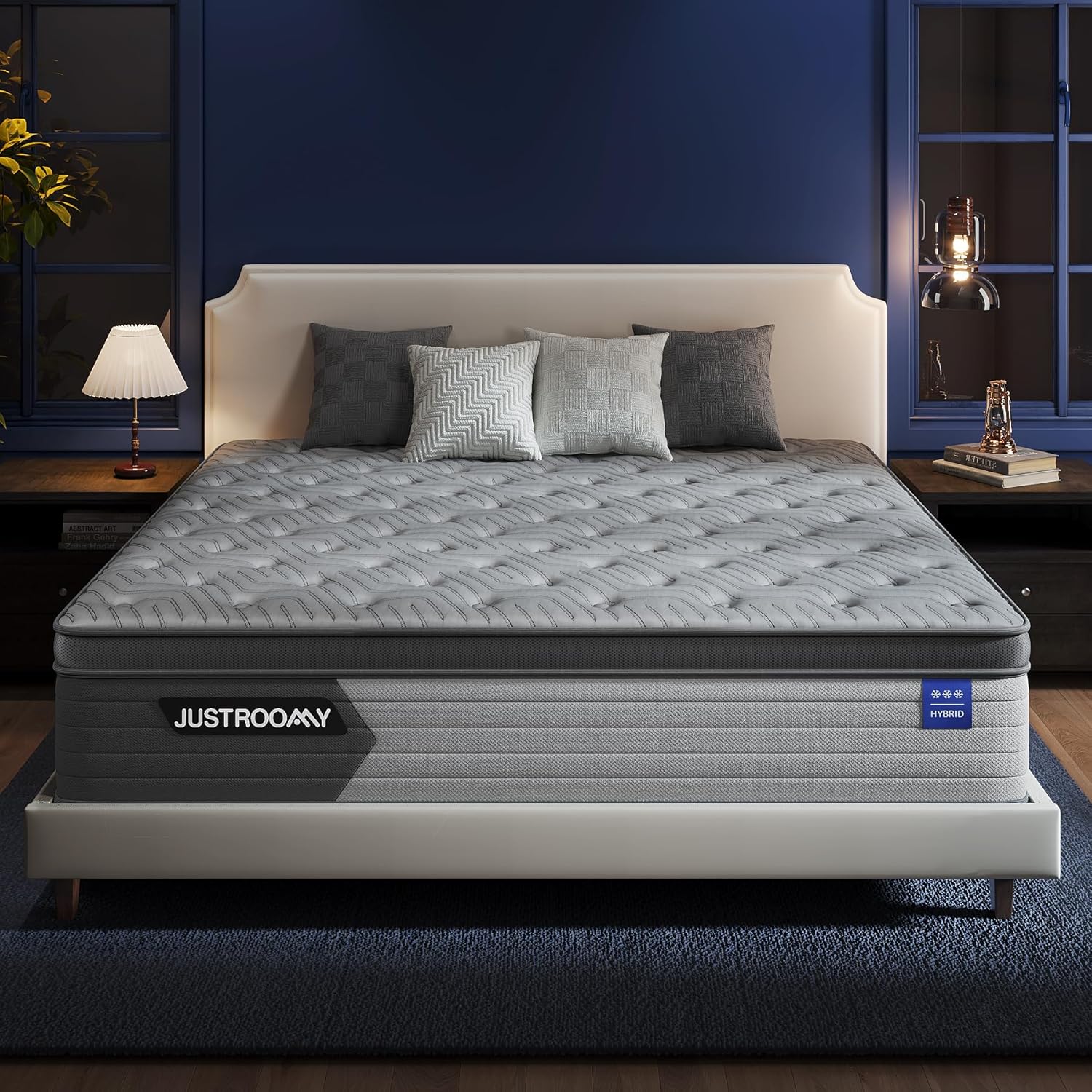 King Size Mattress Firm Mattress 14 Inch for Back Pain Relief,Breathable Cooling Ice Silk Top,Gel Memory Foam, Individual Pocket Spring, Hybrid Mattress King in a Box CertiPUR-US Certified