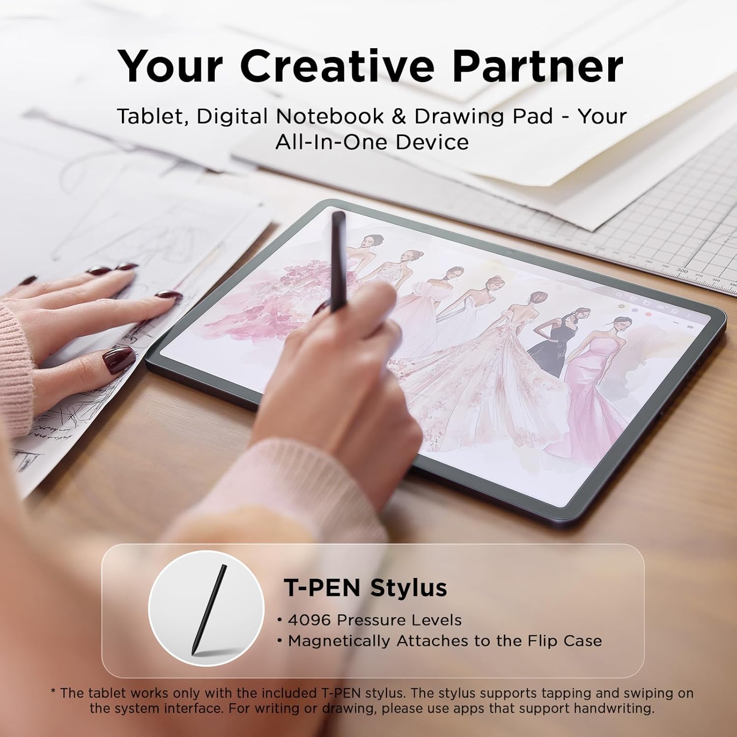 TCL NXTPAPER 11 Plus Android Tablet  11.5" 120Hz 2.2K Drawing Pad & Digital Notebook  Stylus Included  NXTPAPER 4.0 Display  AI Tools  8+8GB RAM  256GB Storage  8000mAh Battery  Onyx Black