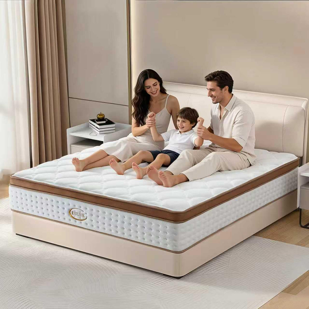 King Size Mattress 14 Inch, Hybrid Memory Foam Mattress in a Box .Medium Firm with Zoned Pocket Coils Support and Motion Isolation Design,CertiPUR-US Certified,80"*76"