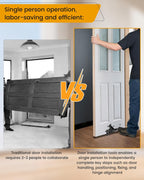 One-Piece Door Installation Tools, Ideal Tool for Single-Person Door Moving, Door Installation Dolly for Maximum 2.5 inch Thickness Pre-Hung Front, Slab Doors, Load Capacity: 200LB