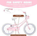 XJD Girls Bike for 3-12 Years Old Girls, 12 14 16 20 Inch Kids Bike with Training Wheels, Adjustable Seat Height, Coaster Brake, Streamers Basket