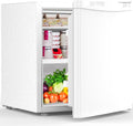 Electactic 1.6 Cu.ft Mini Fridge with Freezer, Compact Single Reversible Door Refrigerator, Adjustable Thermostat, Ultra Quiet, Energy Efficient for Office, Dorm, Bedroom, Apartment -White
