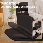 Criss Cross Chair with Flip-Up Arms & Swivel Wheels, Vanity Chair with Adjustable Height & Side Pockets, Comfortable Wide Seat Reclining Computer Office Desk Chairs for Home Office, Make Up, Bed Room