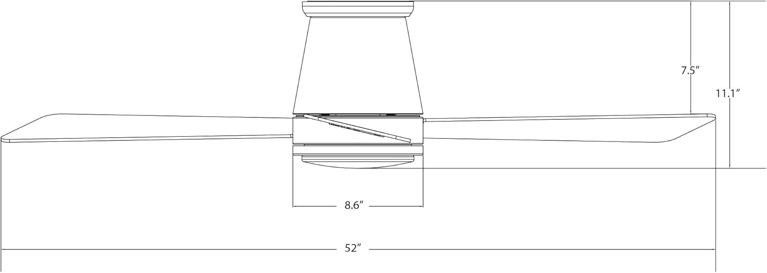 WAC Lighting F-037L-BN Hug 52" Hugger Ceiling Fan with LED Lights & Remote, Brushed Nickel