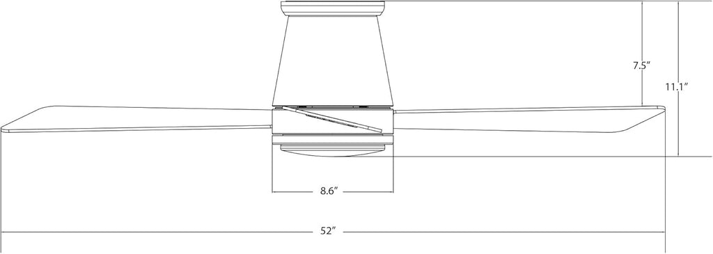 WAC Lighting F-037L-BN Hug 52" Hugger Ceiling Fan with LED Lights & Remote, Brushed Nickel
