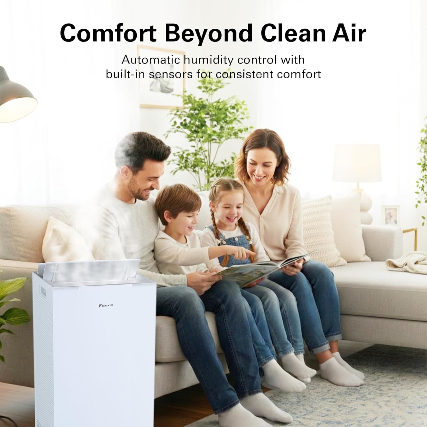 Daikin Room Air Purifier Bundle, HEPA Air Purifier with Pre-filter, Carbon, and UVC LED Light Filtration, Zero Ozone, CARB Certified, Includes 2 Purifiers and 2 sets of Replacement Filters