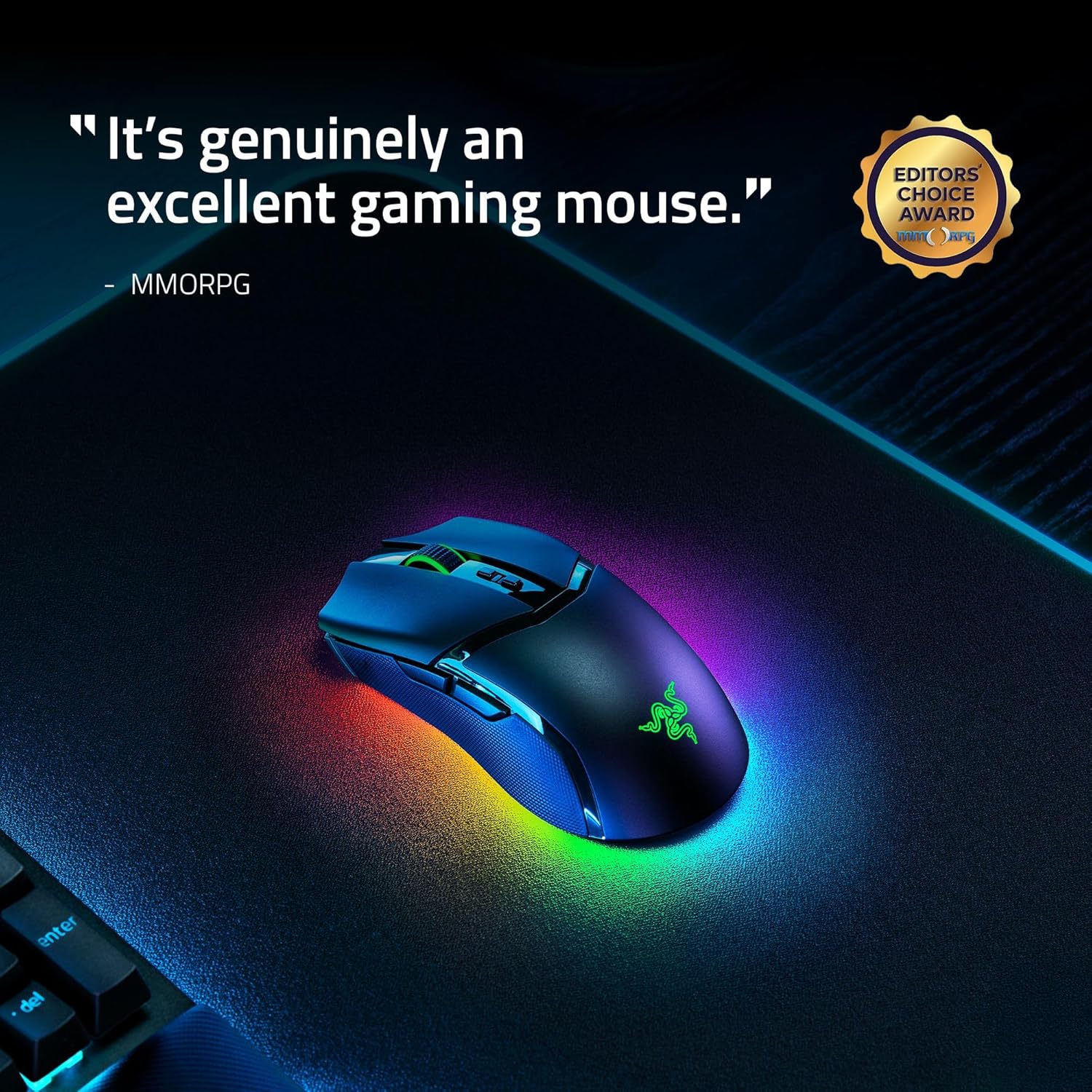 Razer Cobra Pro Wireless Gaming Mouse: 10 Customizable Controls - Chroma RGB Lighting - 30K Optical Sensor - Gen-3 Switches - 2.4GHz, Bluetooth & USB Type C - Up to 170 Hr Battery - Black