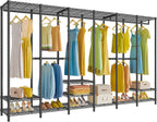VIPEK V60 Extra Large Portable Closet Rack Heavy Duty Clothing Rack for Hanging Clothes Freestanding Wardrobe, Metal Closet for Bedroom Storage and Organizer, Load 1620lbs, Black