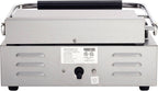 Kratos Commercial Electric Panini Sandwich Grill with Grooved Plates, 14" x 9" Cooking Surface, Commercial Countertop Panini Press, 120V, 1750W (29Y-020)