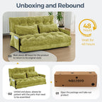 MAXYOYO Adjustable Floor Sofa Couch with 2 Pillows, Multi-Functional Bean Bag Bed, 5-Position Foldable Lazy Sofa Sleeper Bed with Armrest, Versatile Floor Seating for Reading, Green, Double