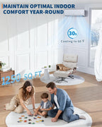 Air Conditioner Split Unit, 12,000 BTU All-Seasonal AC, SEER2 19, 115V, Sleep Mode, Auto Shut-Off, Timer Function, Energy Star Certificated, for Room Up 750 sq ft