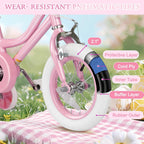 Glaf Kids Toddler Bike 12 14 16 20 Inch Girls Bike with Training Wheels Age 2-12 Years Old Toddler Girls Bike with Basket and Doll Seat Adjustable Seat