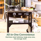 Cuisinart Outdoor Wok Station, 50,000 BTU Propane Outdoor Wok Burner w Prep Table, 14测 Carbon Steel Wok for Stir Fry, Searing, BBQ  Black