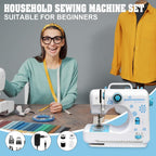Sewing Machine for Beginners, Starter Safe Sewing Machine For Grandmother, Granddaughter, Adults, 505 New Upgraded Pro Sewing Machines with Extension Table -7 Presser Feet, Foot Pedal