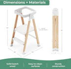 Guidecraft Kitchen Helper Flex Toddler Tower Step Stool for Kids and Adults - White: Adjustable and Foldable Wood Step Stool