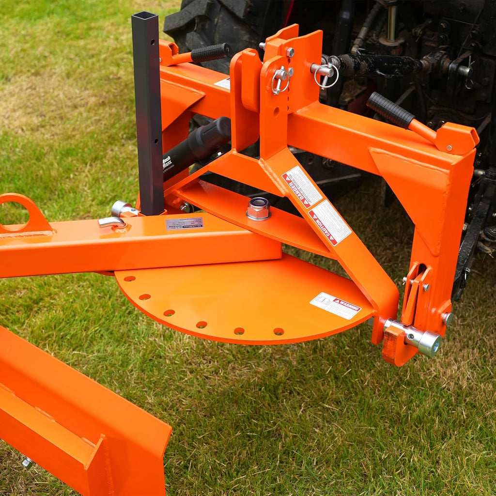 72" 6-Way Adjustable Tractor Rear Blade 3-Point Hitch Attachment- 25.6" Offset & ±45° Angle  Cat.1 20-45HP  RB72S