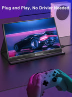 144HZ Portable Gaming Monitor  17.3" 1080P Laptop Monitor  Dual USB C HDMI Second Computer Screen  VESA Gaming Display with Speakers  Travel Monitor for PS4/5 Xbox Switch MAC PC Phone