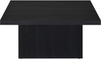 Coaster Home Furnishings - Devar - Wood - Square Coffee Table with Plinth Base, Geometric Design and Contemporary Style - Living Room - Black - 706408