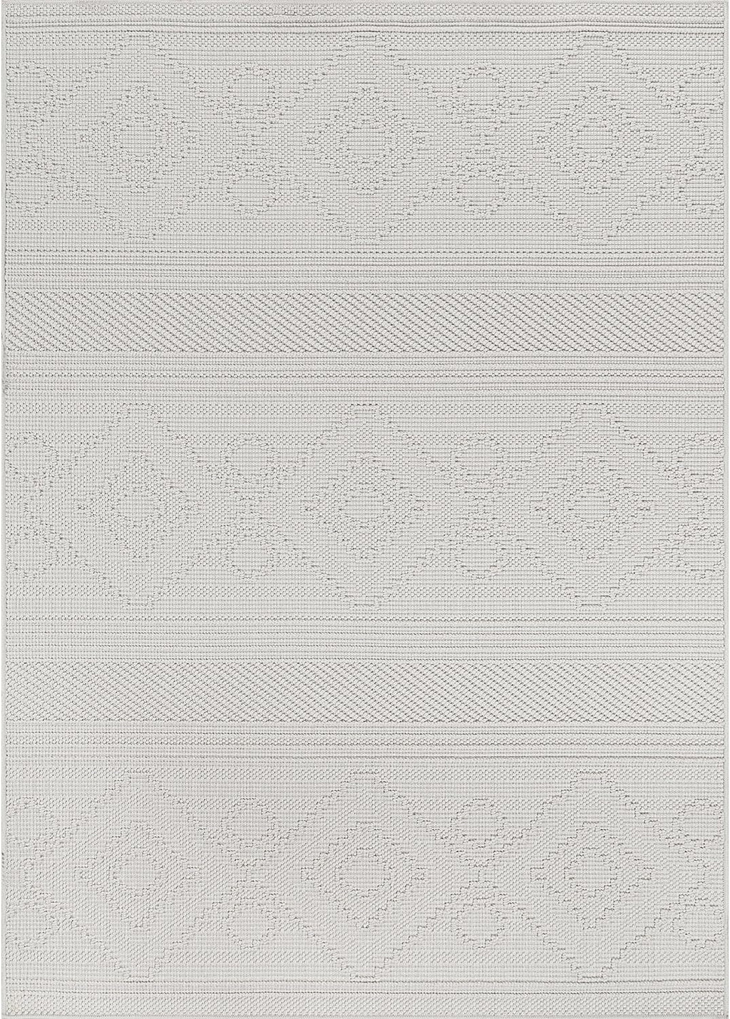 Beverly Rug Micro Loop Large Area Rug White 9x12 Modern Luxury Boho Geometric Durable Indoor Area Rugs for Living Dining Room Office Stain Resistant Non Shedding Casual Indoor Carpet White 9 x 12