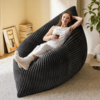 Homall 3 in 1 Giant Bean Bag Chair for Adults, Convertible Bean Bag Floor Couch Bed with Washable Cover, High-Density Foam Chair Bed for Living Room, Dorm Room, Office (Black)