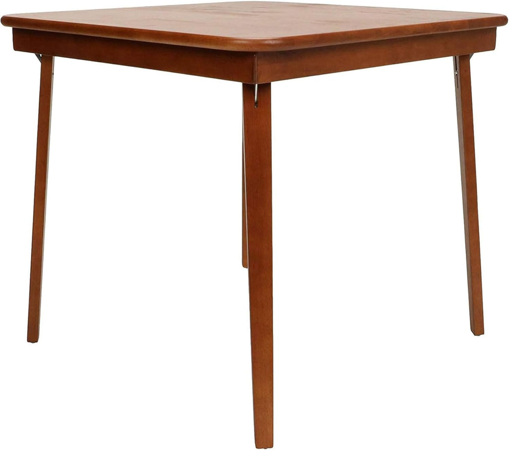 MECO Stakmore Classic Straight Edge Solid Wood Folding Card Table, Cherry Frame