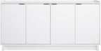 Prepac Simply Modern 4 Door Console Table with Storage, White Storage Cabinet with Doors and Shelves, Sideboard Storage Cabinet 60" W x 30" H x 16" D, WCBG-1820-1