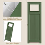 Yaheetech Bathroom Storage Cabinet, Storage Organizer with 1 Door and 3 Drawers, Adjustable Shelf, Free-Standing Floor Cabinet Cupboard for Kitchen/Living Room/Bathroom, Green
