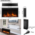 LegendFlame 33" W Austin in Wall Recessed & Wall Mounted Electric Fireplace…