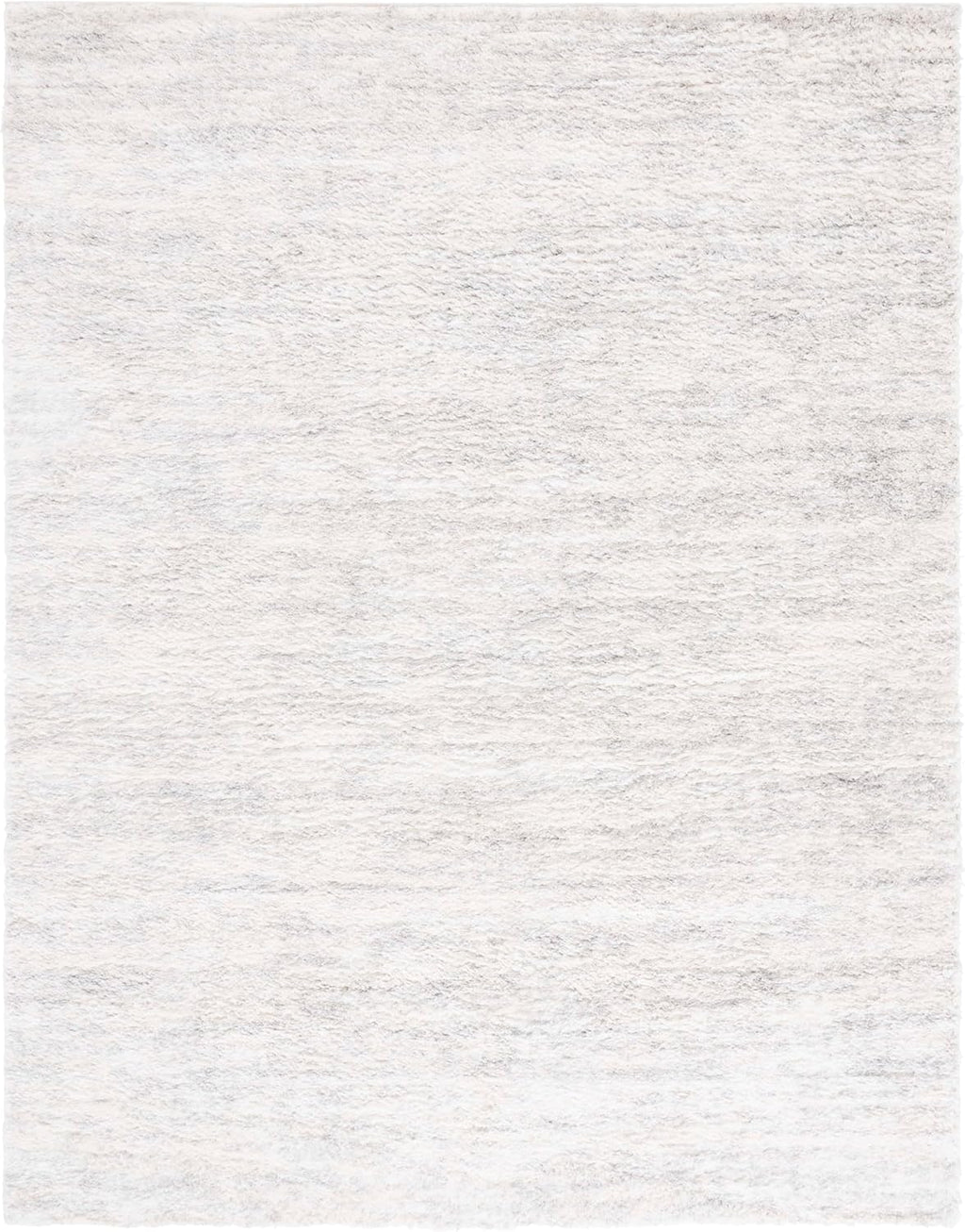 SAFAVIEH Berber Shag Collection Area Rug - 9' x 12', Ivory & Light Grey, 1.2-inch Thick Ideal for High Traffic Areas in Living Room, Bedroom (BER563F)