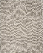 SAFAVIEH Hudson Shag Collection Area Rug - 9' x 12', Ivory & Grey, Chevron Design, Non-Shedding & Easy Care, 2-inch Thick Ideal for High Traffic Areas in Living Room, Bedroom (SGH375A)