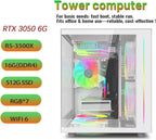 Prebuilt Gaming Desktop Computer | 16G Memory | 512G SSD | AMD Ryzen5 6Cores 3.6G Up to 4.1G | RX 560 4G Graphics Card | Wi-Fi 6 | Gamer PC White