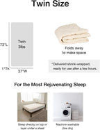 FULI Mattress Pad Infused with Restorative Japanese Onsen Minerals for Better Sleep, Rejuvenating Anti-Aging Hormesis Hot Spring Mattress Topper, Made in Japan - Twin Size (37.4" x 72.8")