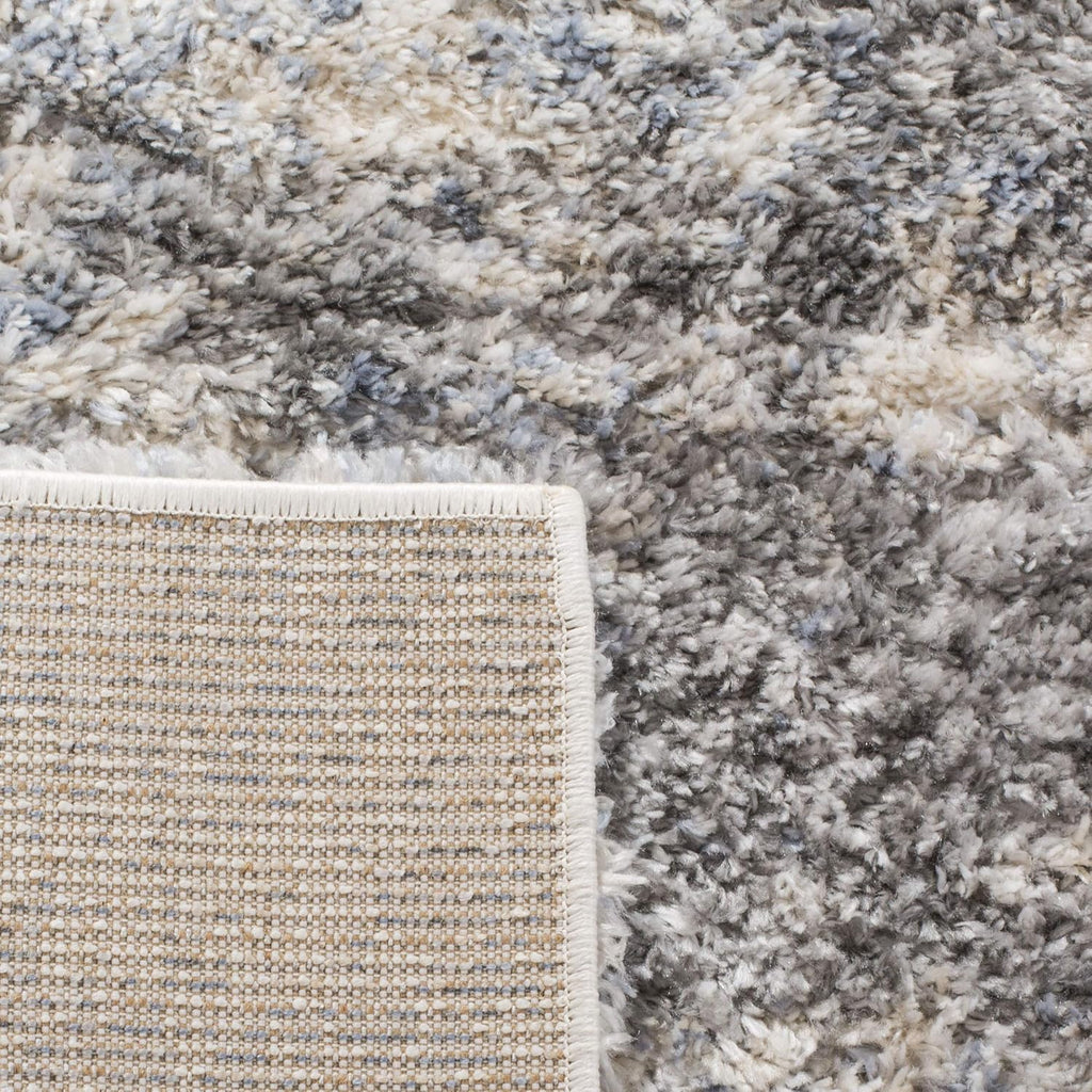 SAFAVIEH Area Rug 8x10 - Berber Shag Collection - Large - Grey Blue & Cream, Non-Shedding & Easy to Clean, Ideal for Living Room, Bedroom, Dining Space (BER219G)