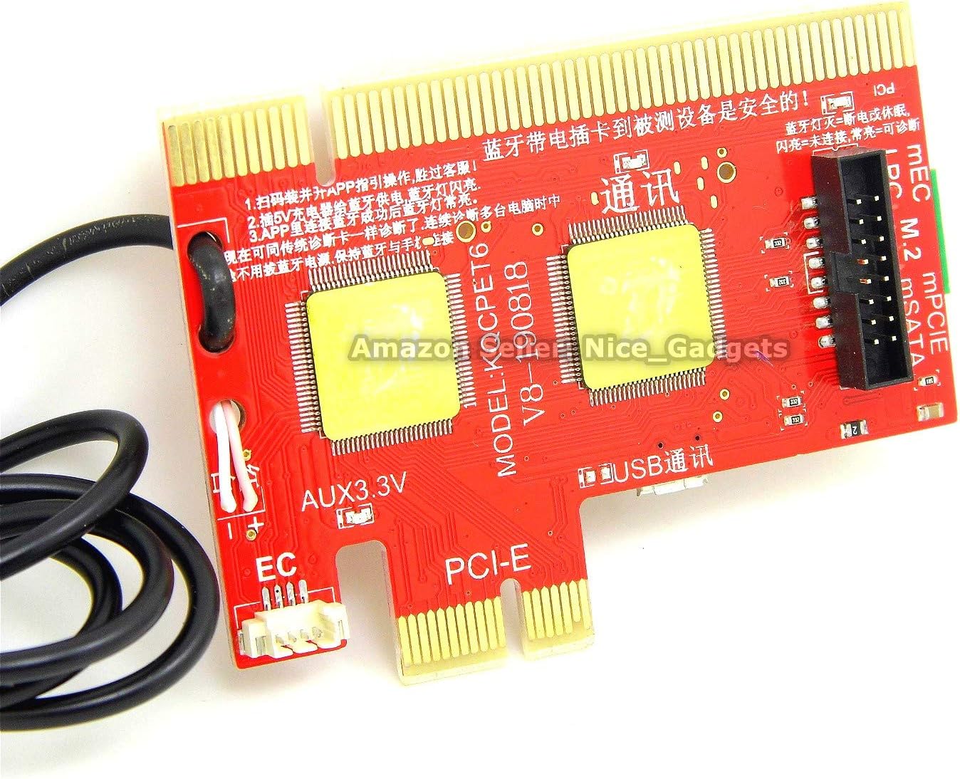 New V8 PCIe USB Post Test Card Motherboard Diagnostic Tester Kit Unique USB Diagnosis for PC Laptop Server All in One Mini PC Mac Android Phone Tablet Computer Analyzer Multi Ports Support