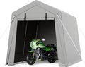 GarveeLife 7 x 10 ft Carport Storage Shed, Portable Garage with Roll-up Zipper Door, Heavy Duty Waterproof Tarp, Storage for Motorcycle, Bike, Firewood, Garden Tools
